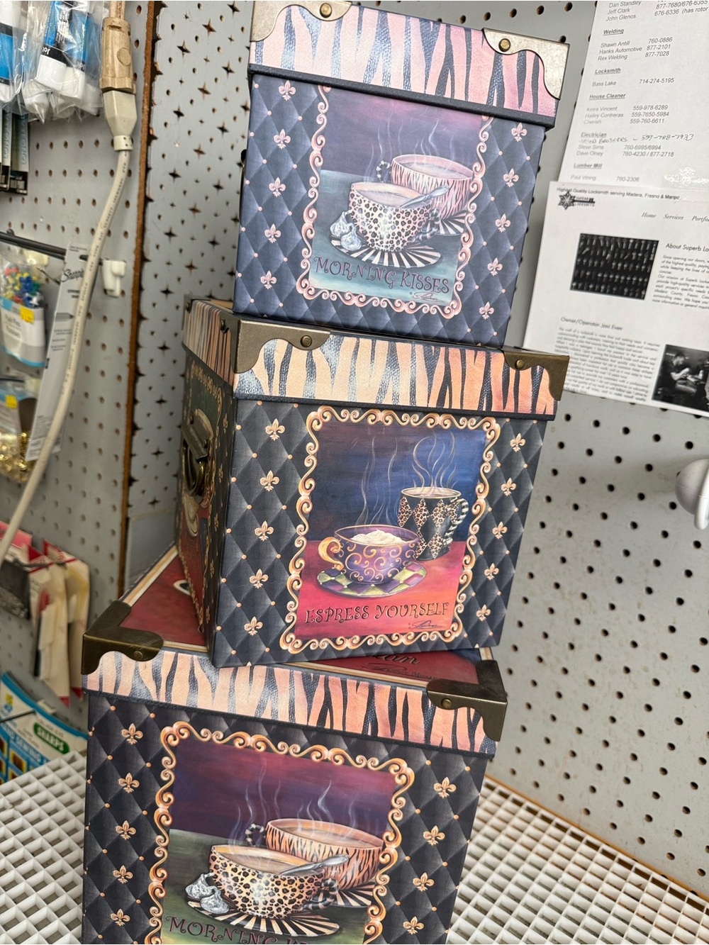 Decorative Coffee-Themed Storage Box Set - Multicolor - Picture 6 of 6